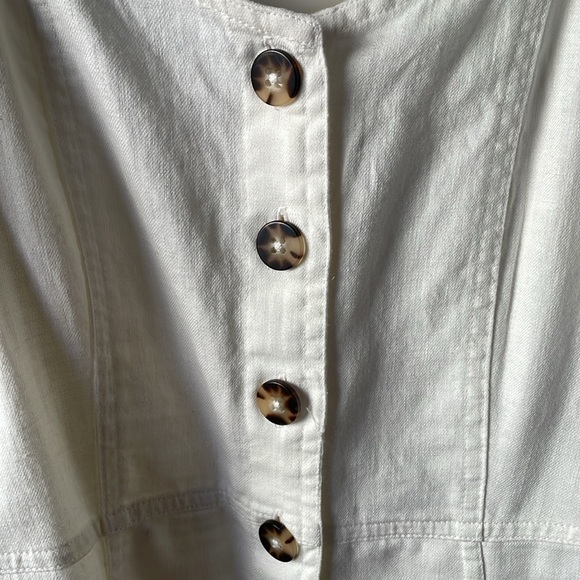 Madewell Linen-Cotton Puff-Sleeve Mini Dress (white, size 4) - Picture 6 of 7